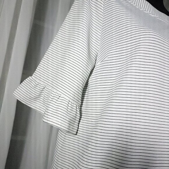 Doe & Rae Women Phoebe Stripe And Chambray, Ivory Blue Tunic Dress Size M - Picture 3 of 6